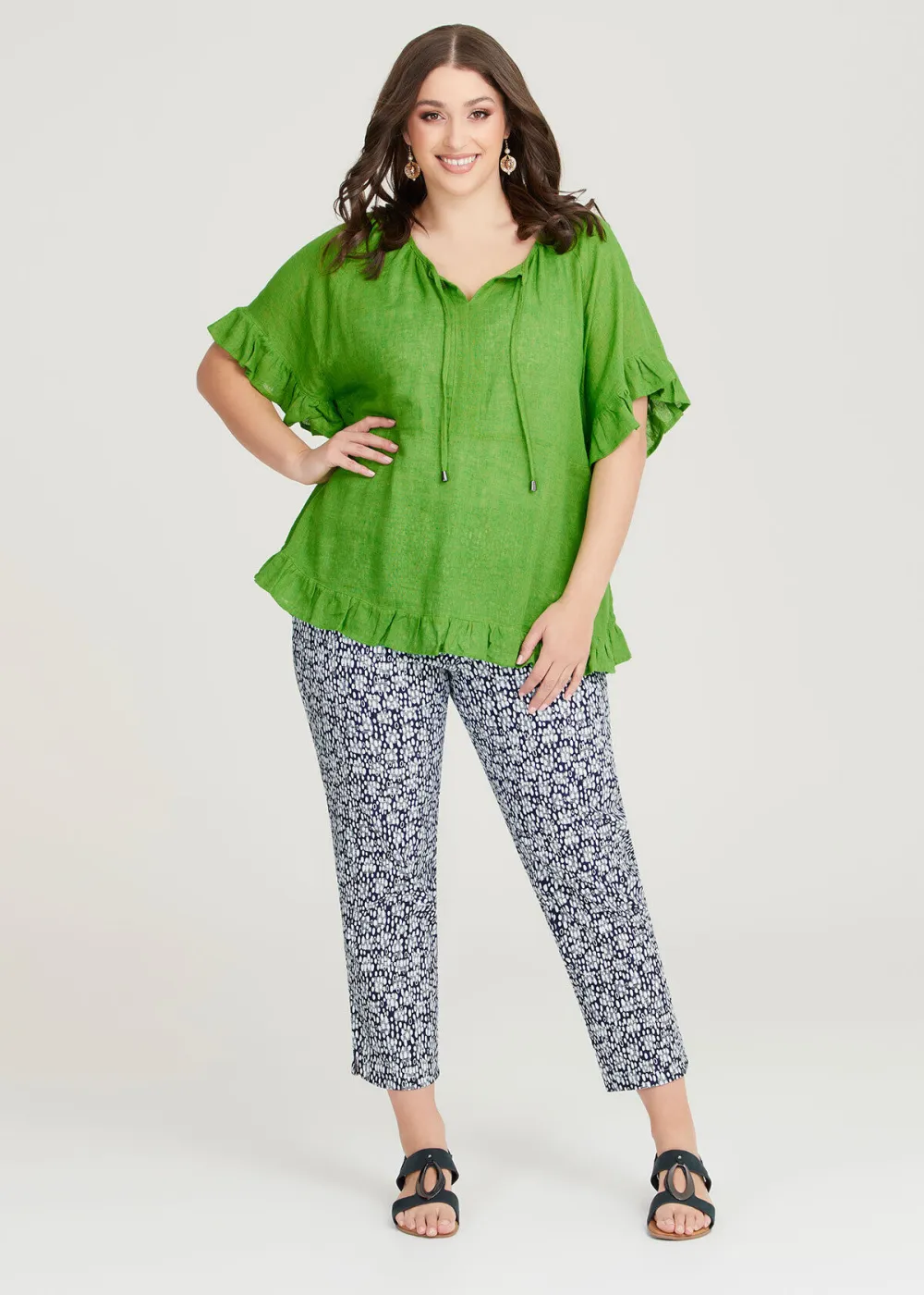 Natural Blue Print Pant