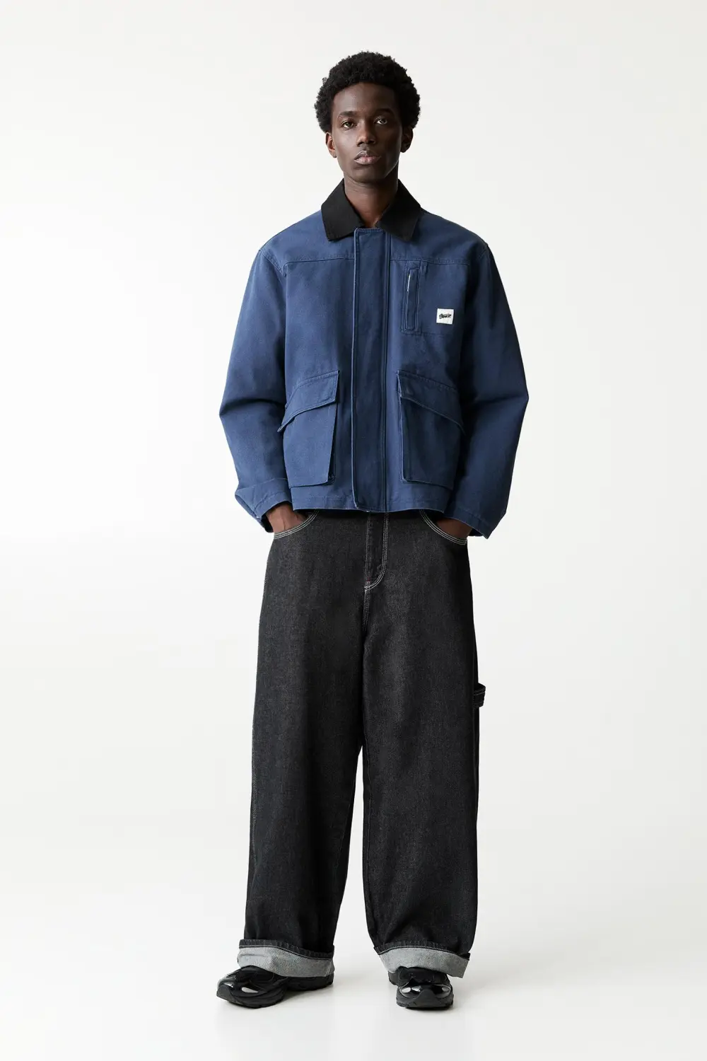 Super baggy carpenter jeans with turn-up hems