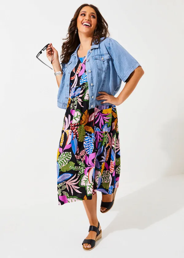 Natural Abstract Palm Dress