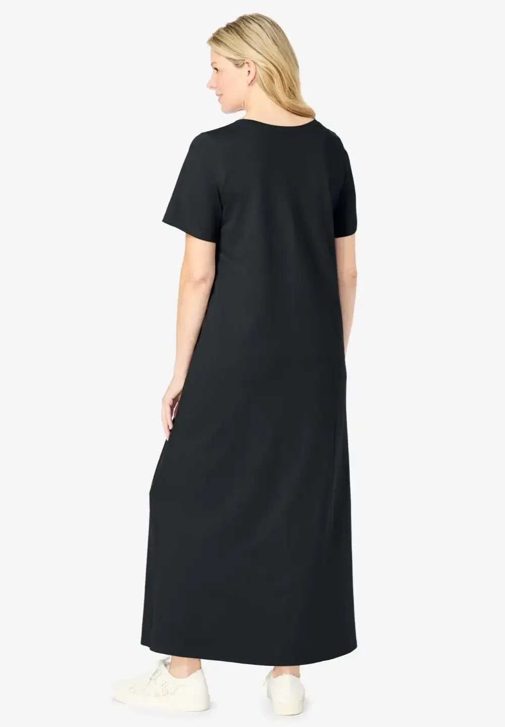 Perfect Short-Sleeve Scoopneck Maxi Tee Dress