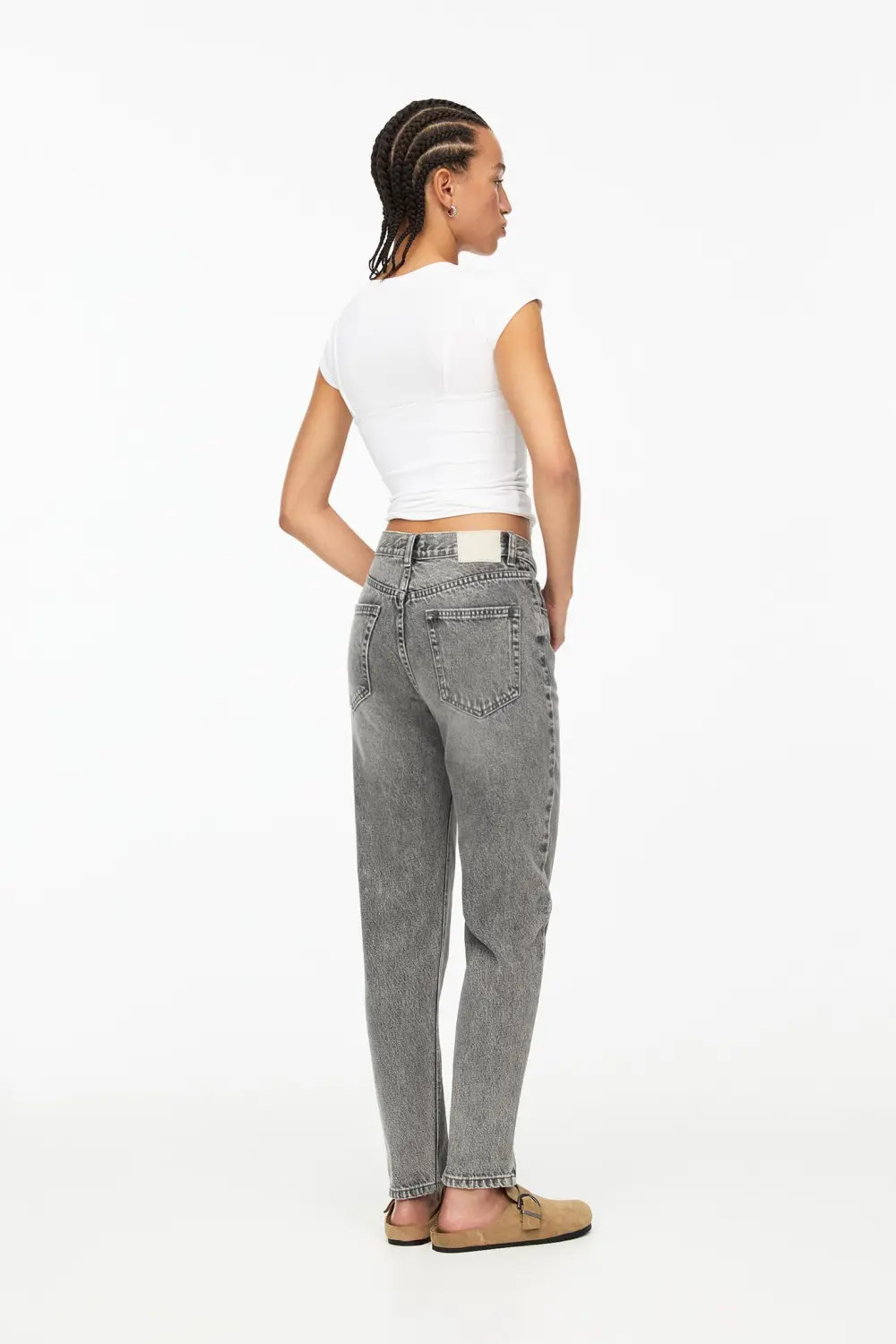 Jeans mom tiro alto