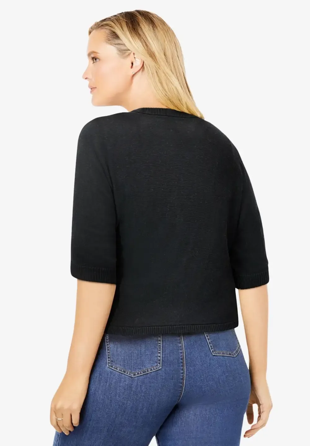 Rib Trim Cardigan Shrug