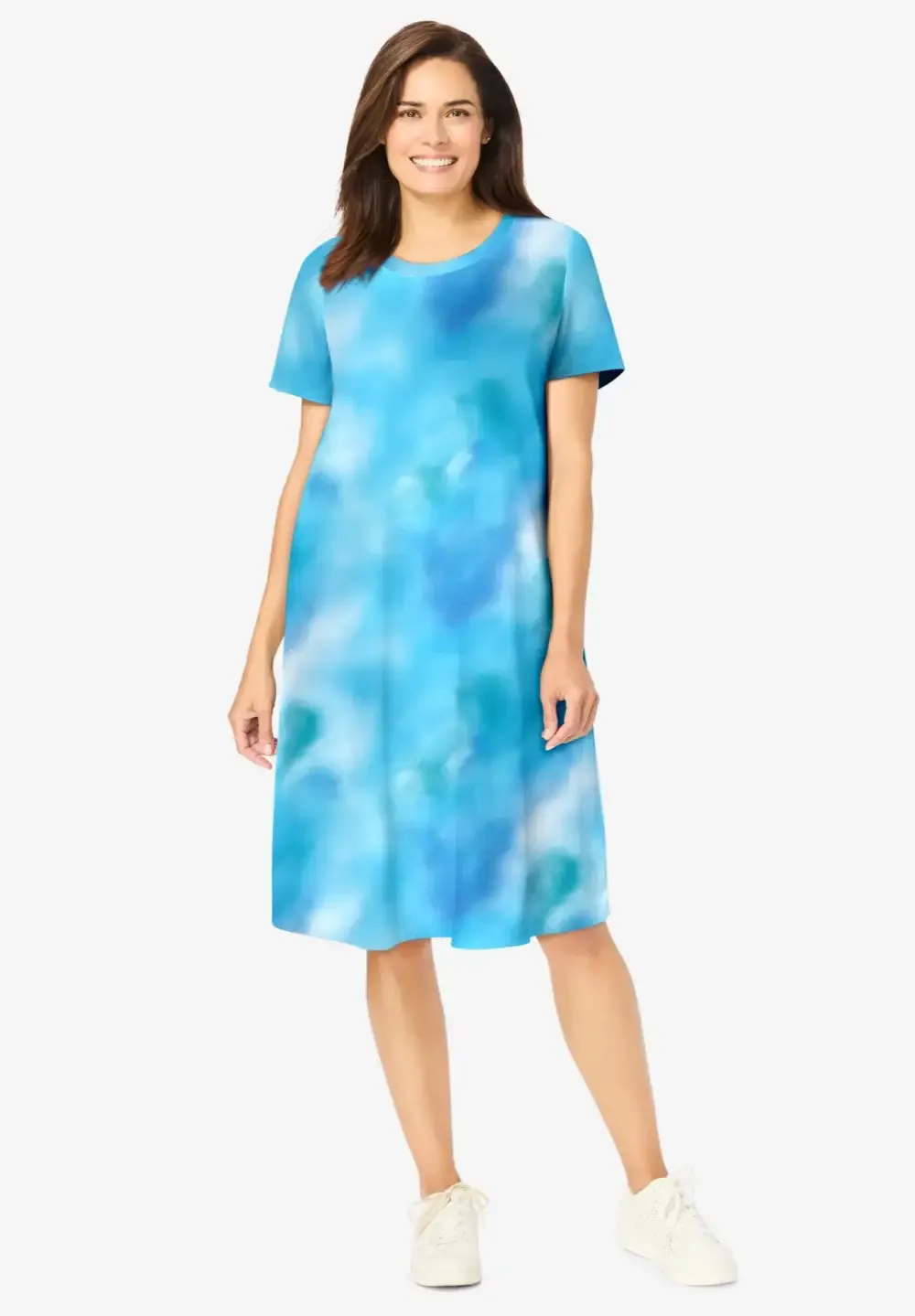 Perfect Short-Sleeve Crewneck Tee Dress