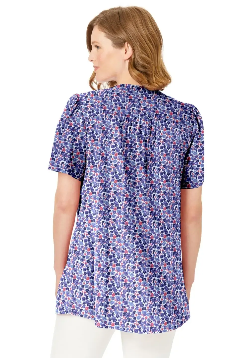 Pintucked Half-Button Tunic