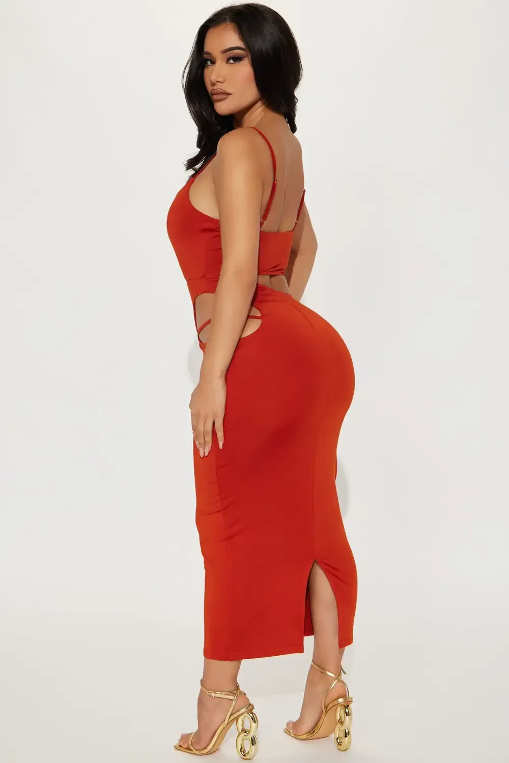 Isabela Midi Dress - Rust