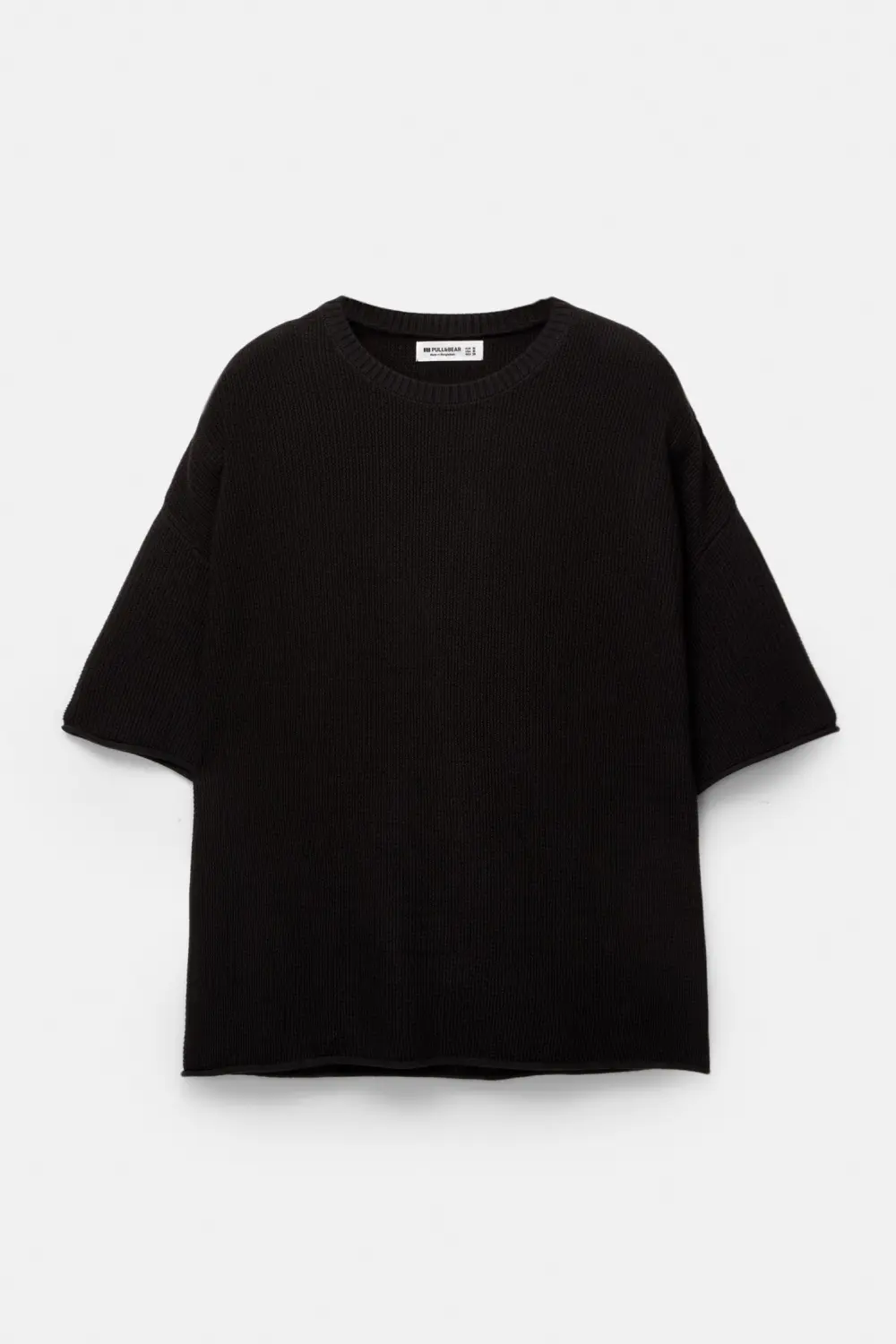 Waffle-knit boxy-fit T-shirt