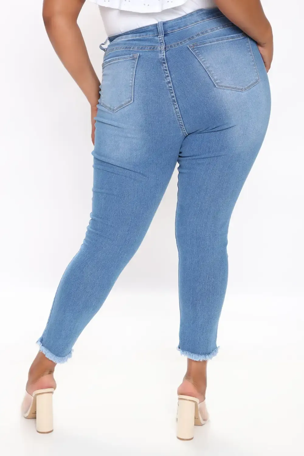 On The Fray Ankle Jeans - Medium Blue Wash