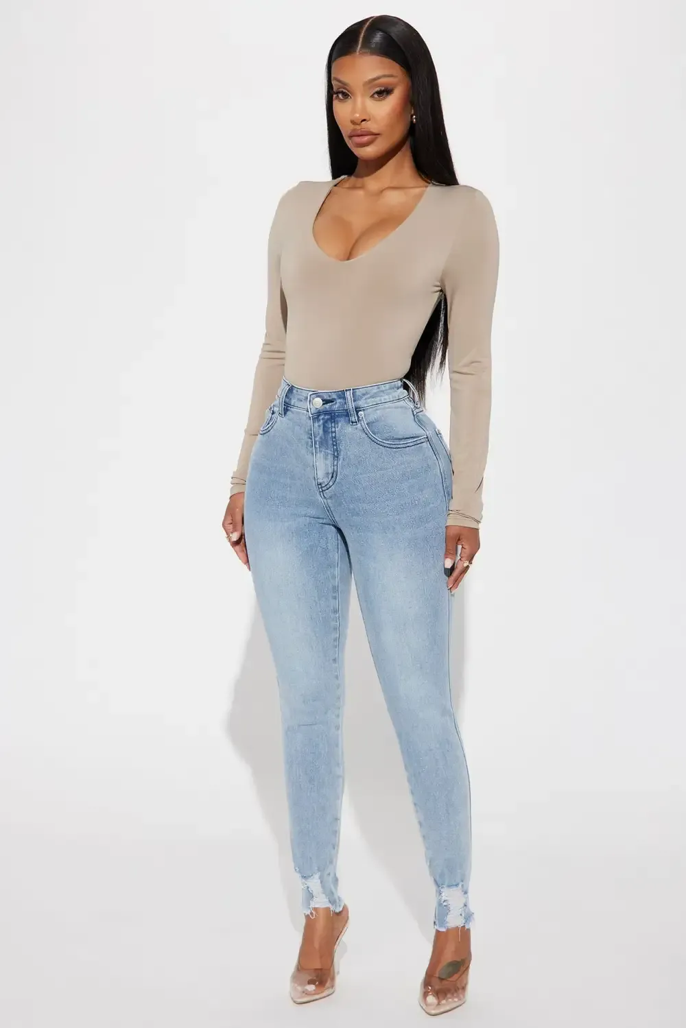 Think About It Stretch Skinny Jean - Light Wash