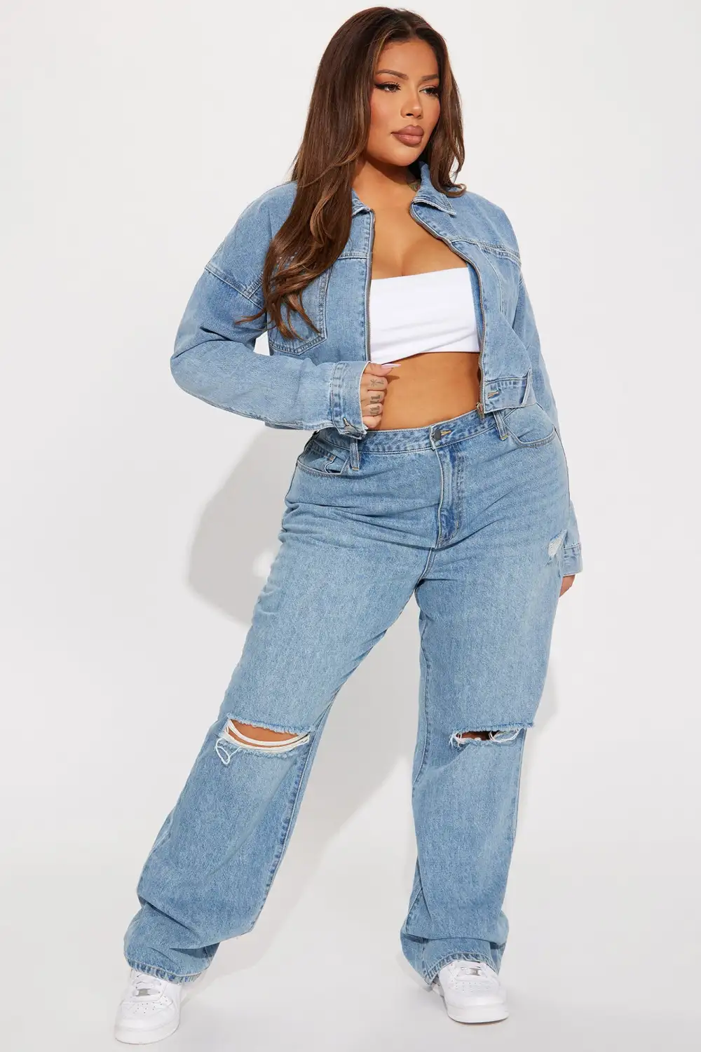 Letting You Know Crop Denim Trucker Jacket - Light Wash