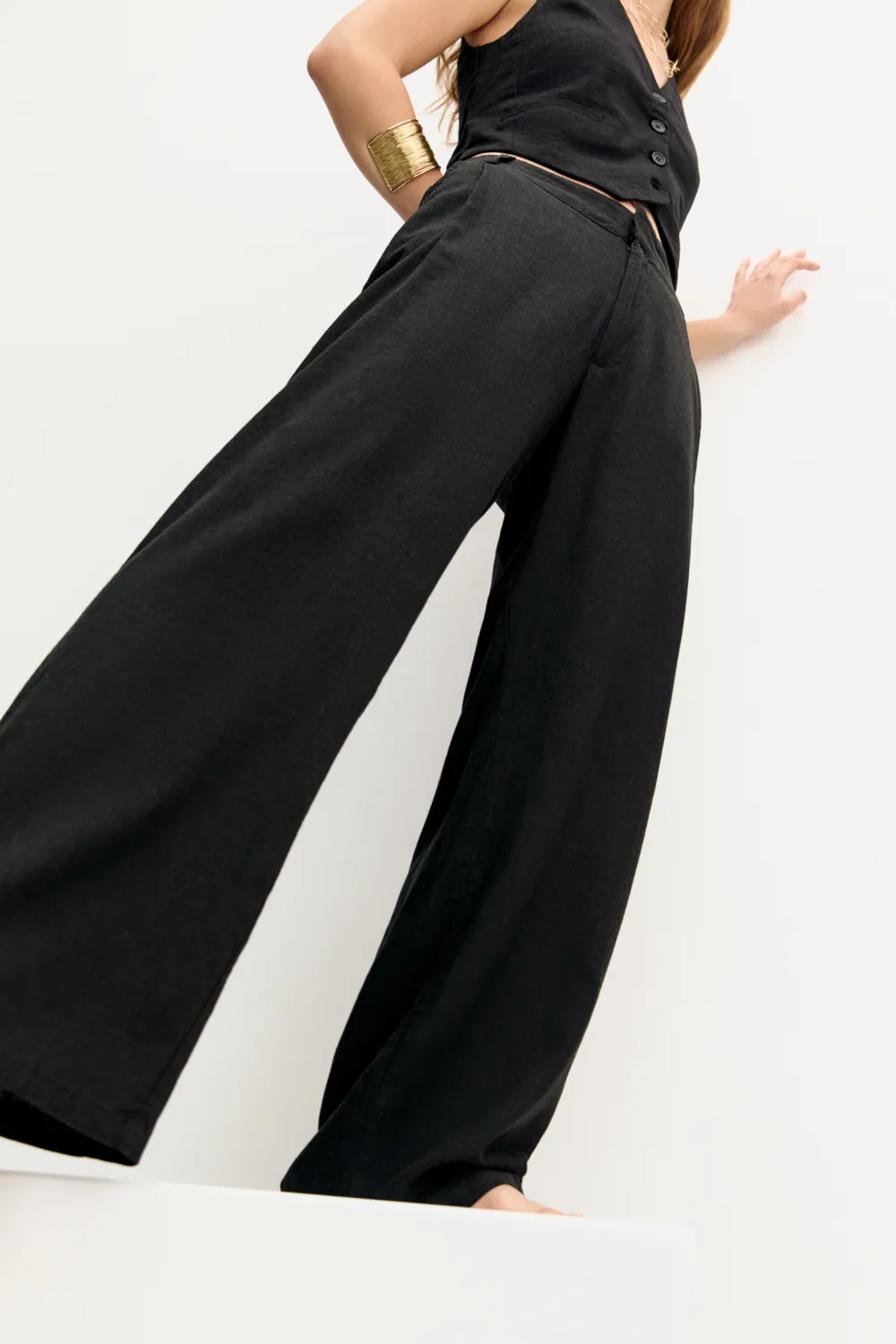 Pantalón de vestir fluido con lino