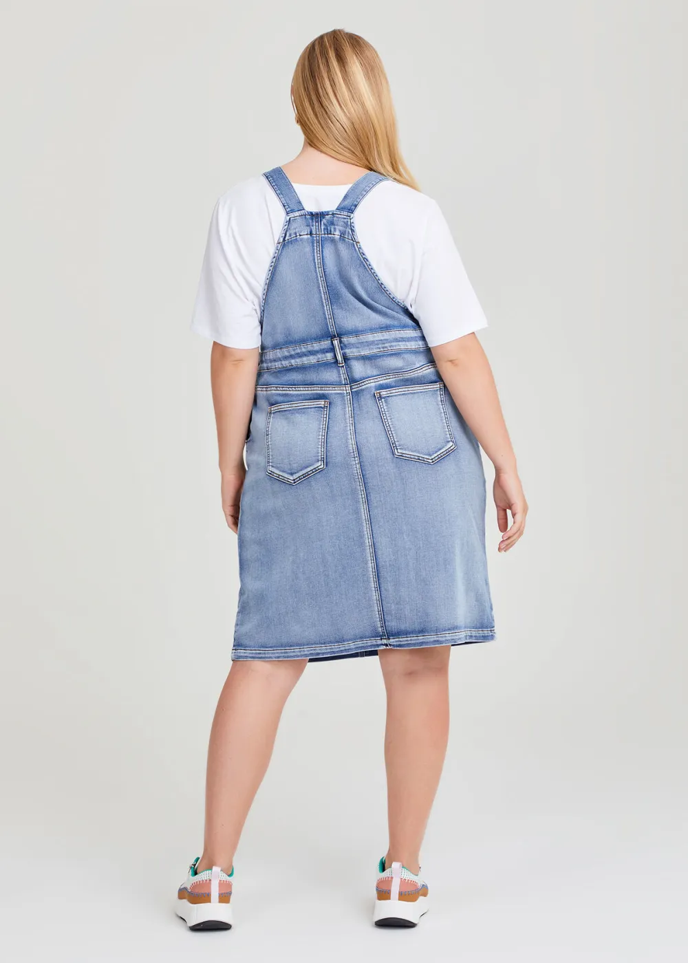 Cotton Blend Pinafore Dress