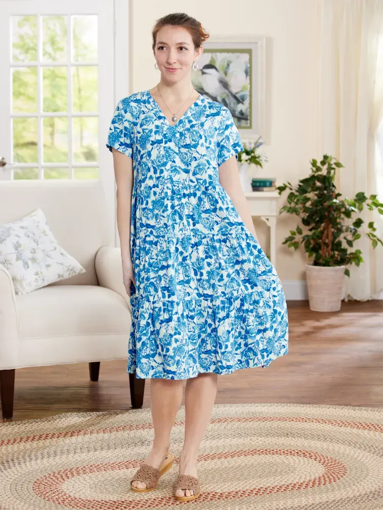 Ella Simone Floral Tiered Dress
