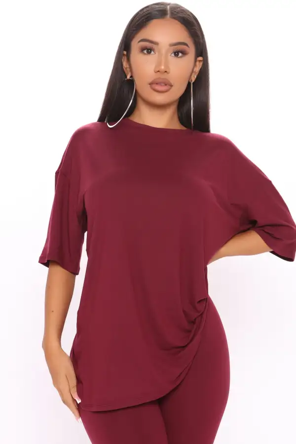 Weekend Vibes Legging Set - Wine