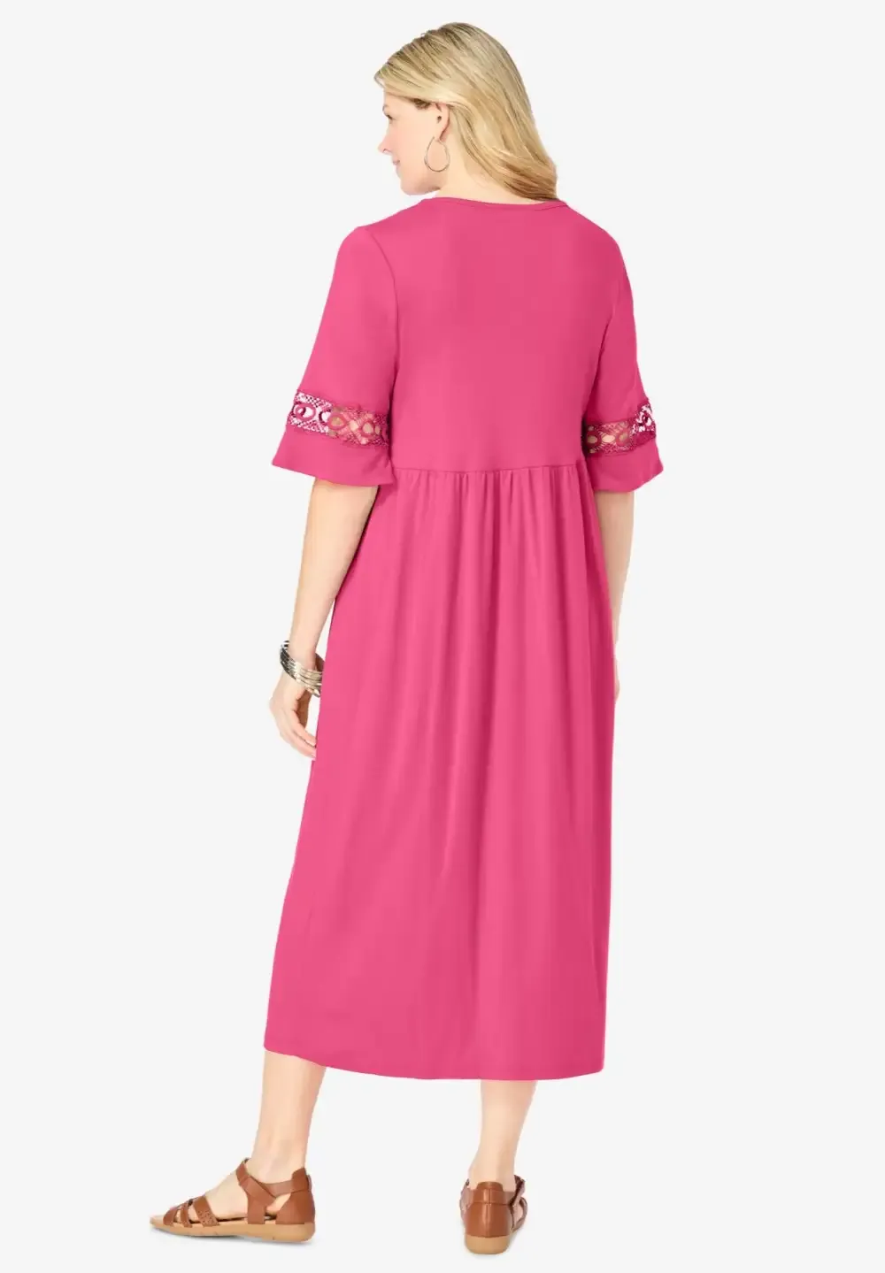 Crochet Trim Empire Knit Dress