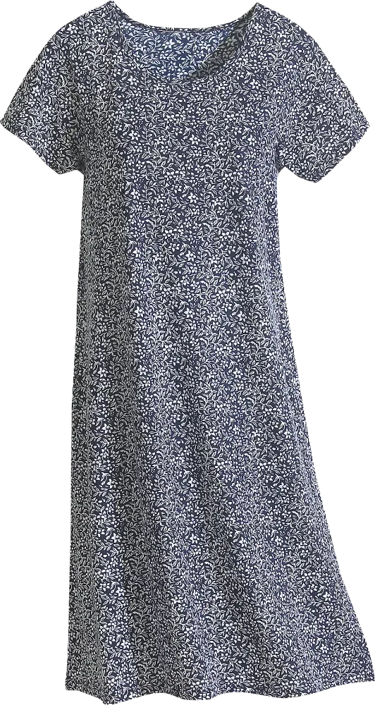Fresh Florals Cotton Knit A-Line Midi Dress