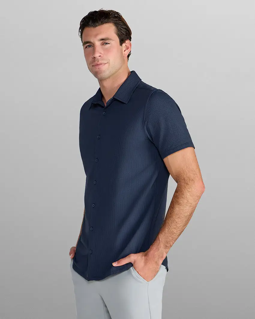 Seersucker Short Sleeve Button Down