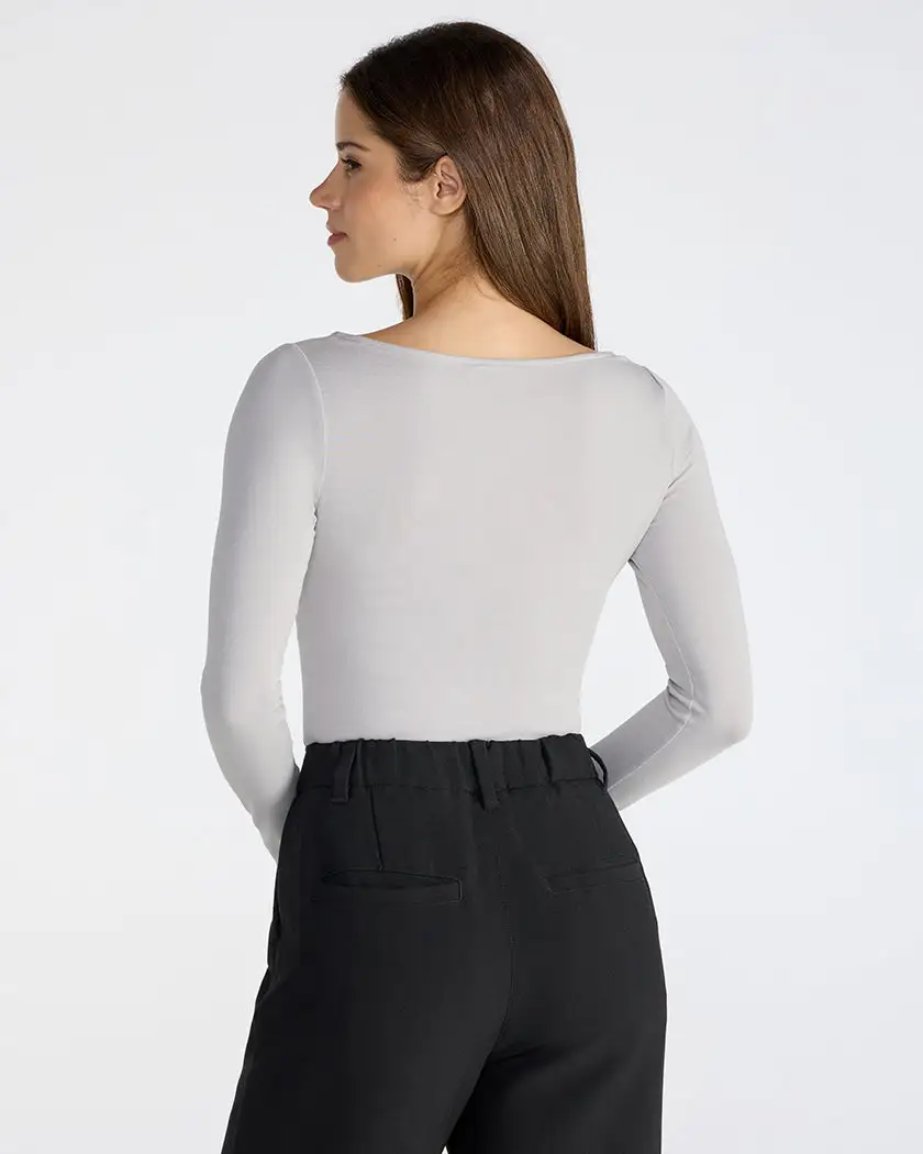 Drift Fitted Boat Neck Long Sleeve