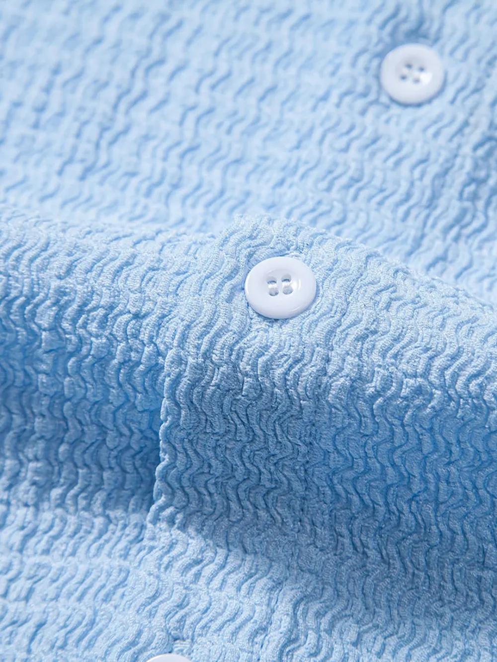 Blue Textured Button Up Shirt