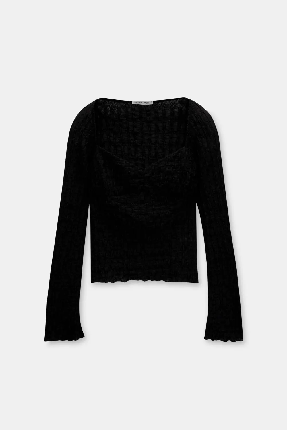 Textured corsetry-inspired top