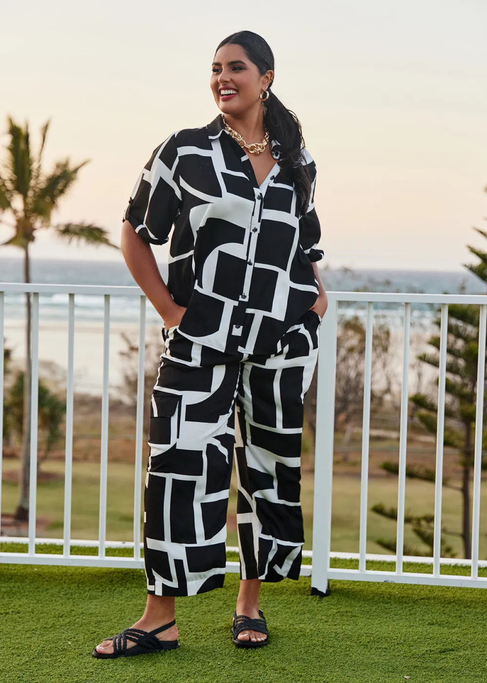 Natural Geo Print Pant