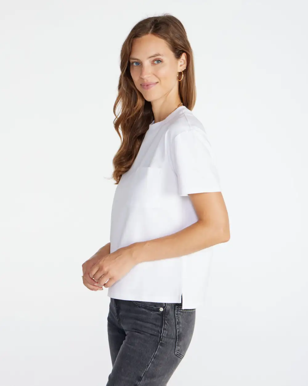 Lux Relaxed Split Hem Pocket Tee