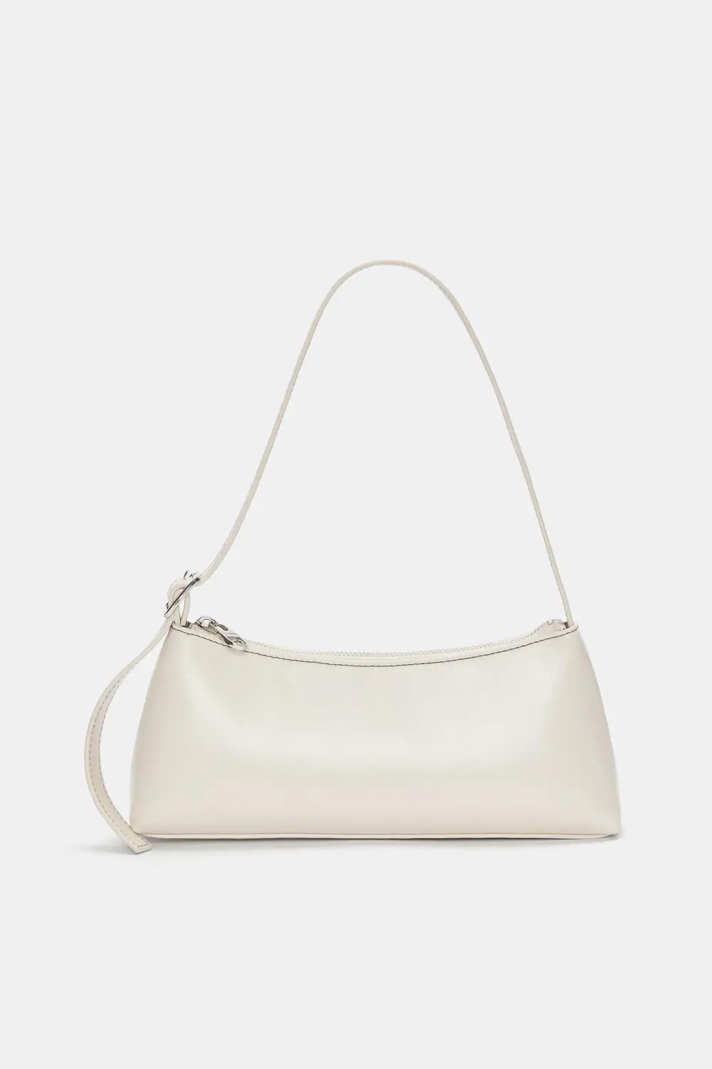 Bolso de hombro alargado pespuntes