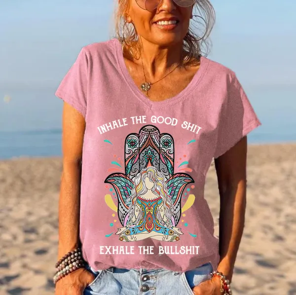 Inhale The Good Shit Printed Hippie Tees