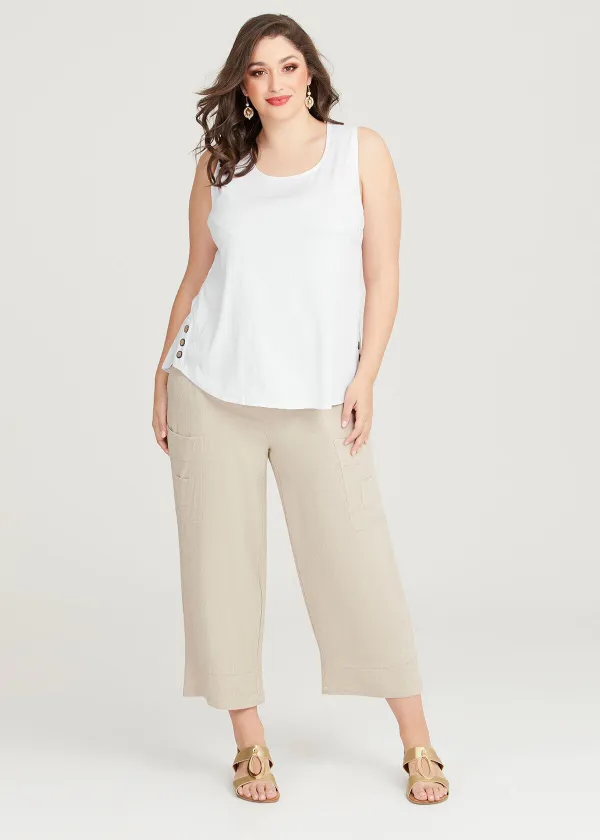 Flax Natural Cargo Crop Pant