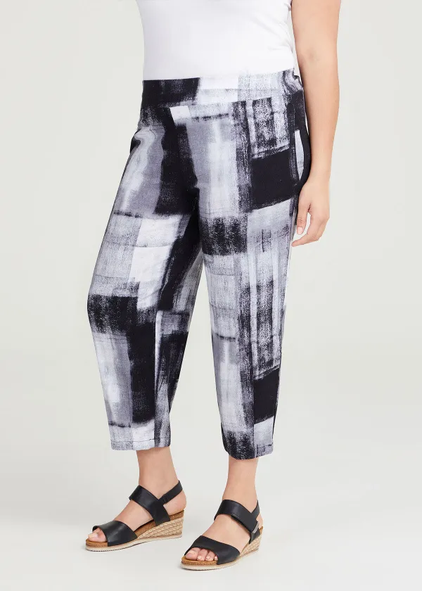 Natural Lia Abstract Crop Pant