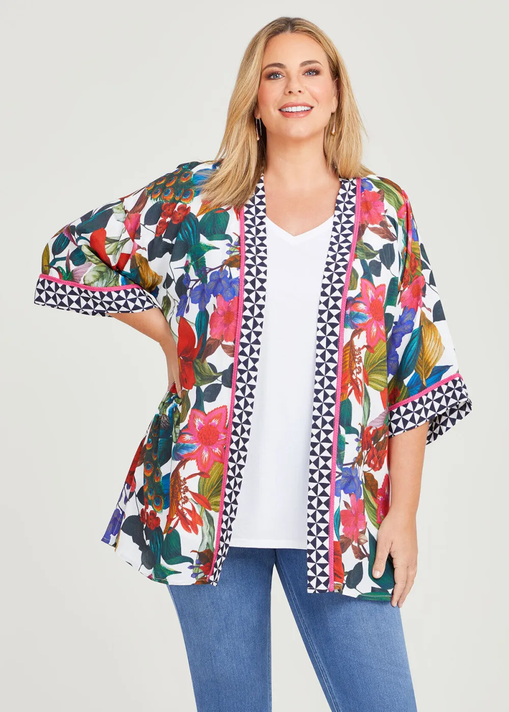 Natural Botanical Geo Kimono