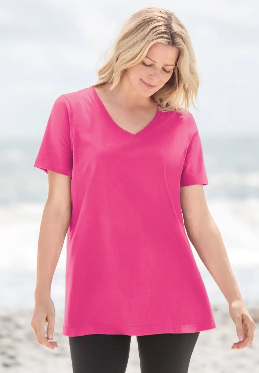 Perfect Short-Sleeve V-Neck Tee