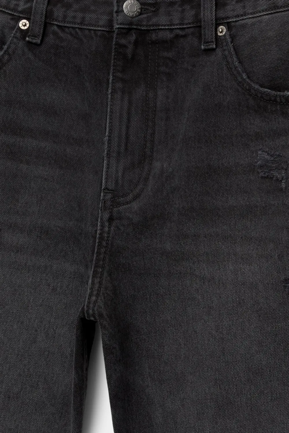 Ripped denim Bermuda shorts