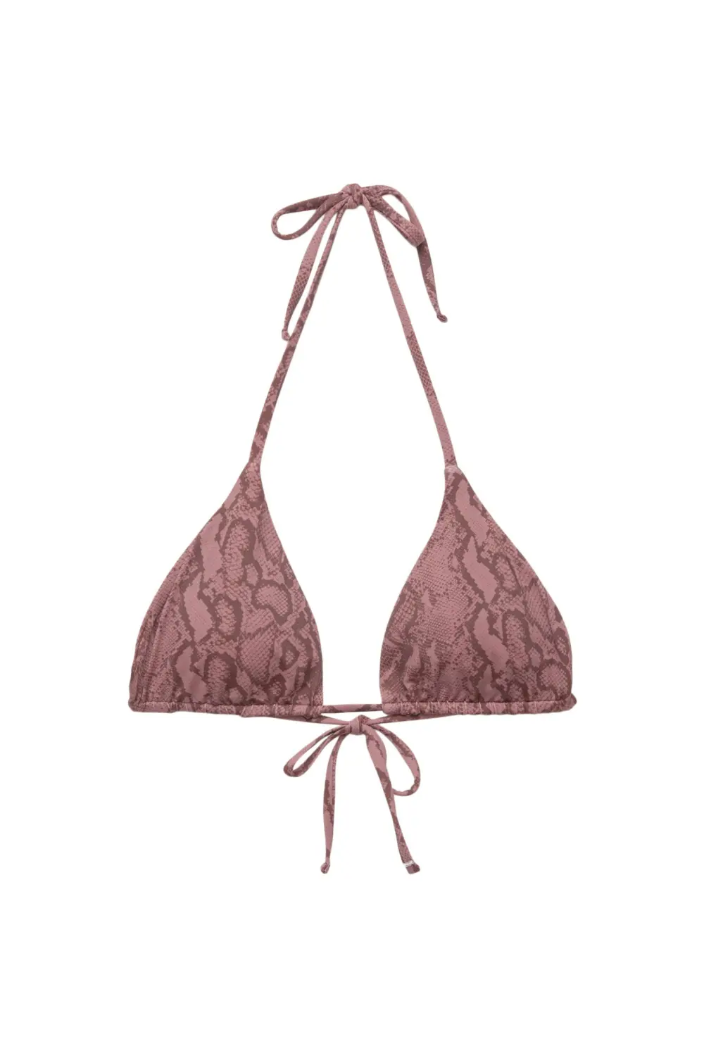 Snakeskin print triangle bikini top