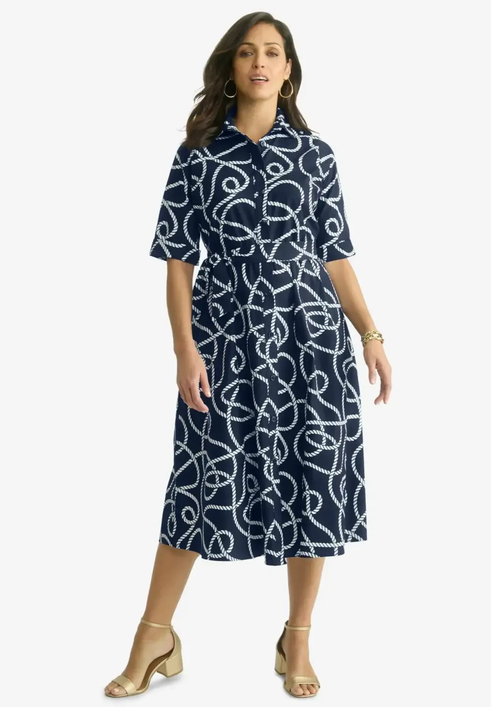 Stretch Poplin Shirtdress