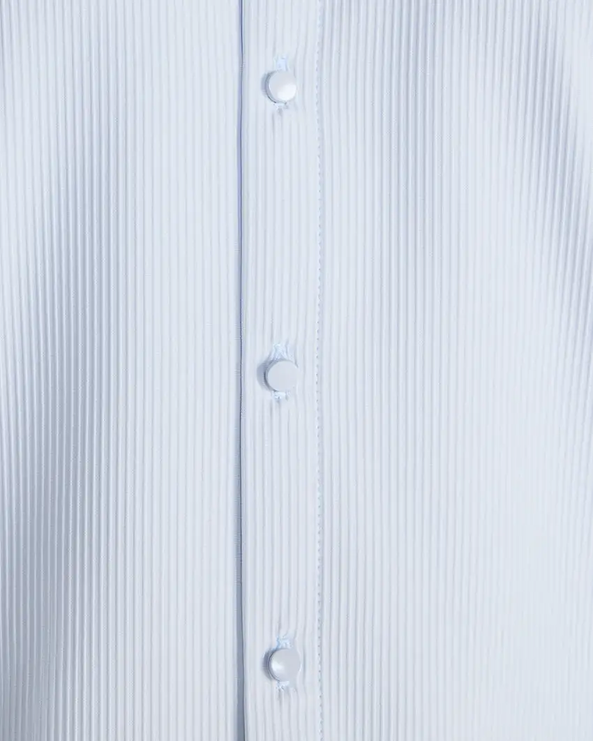 Ribbed+ Long Sleeve Button Down