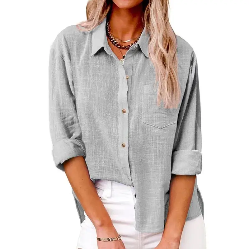 Women's Loose Simple Long Sleeve Shirts