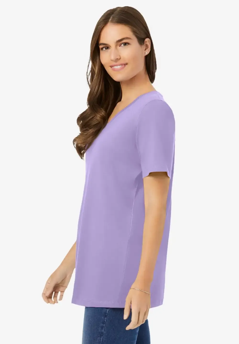 Perfect Short-Sleeve V-Neck Tee