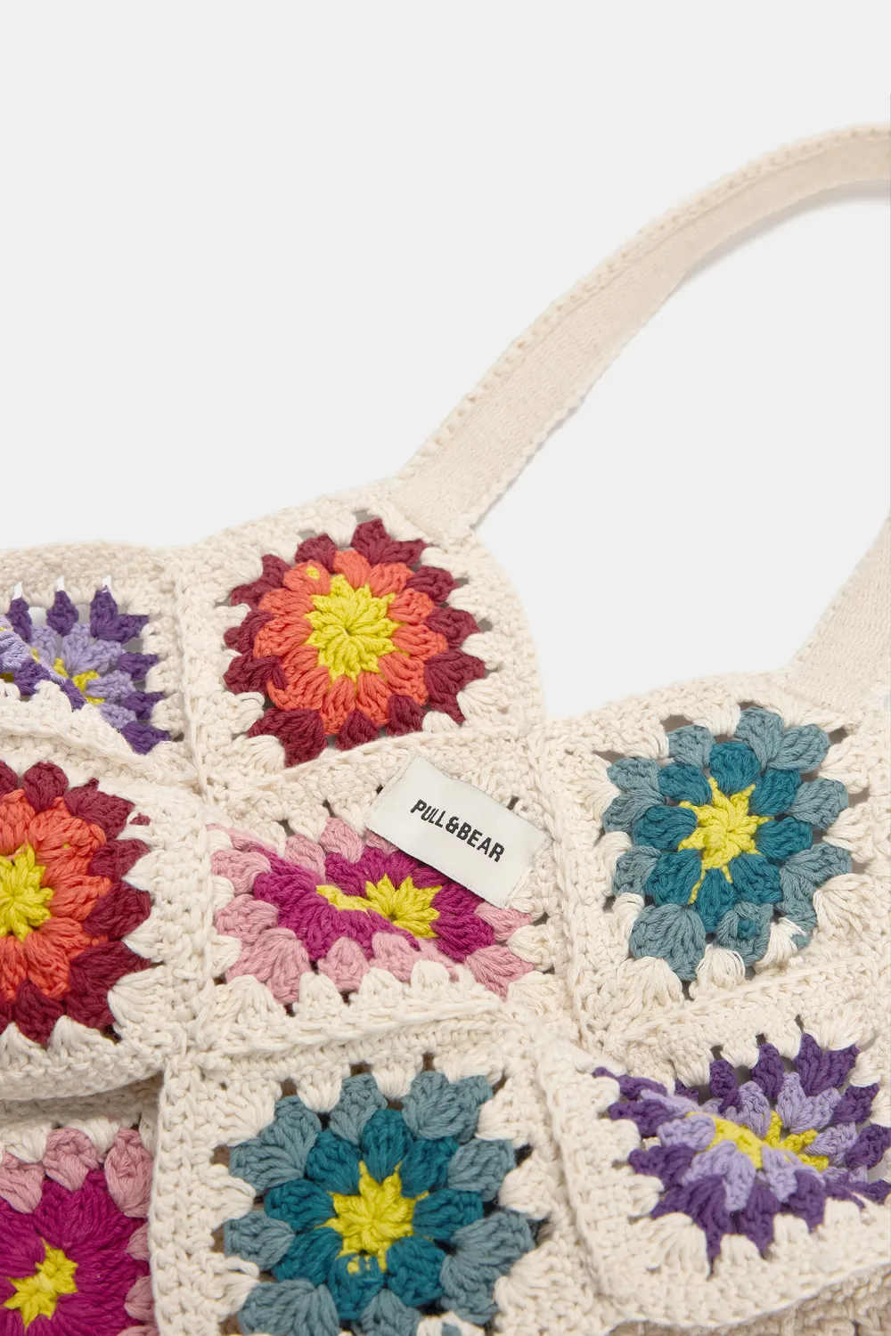Bolso shopper crochet flores