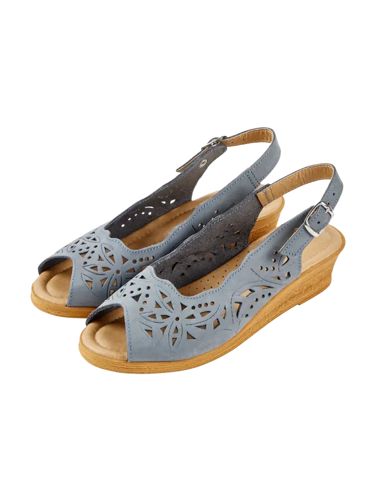 Women's Leather Cutwork Slingbacks