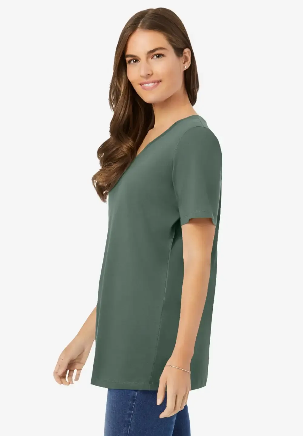 Perfect Short-Sleeve V-Neck Tee