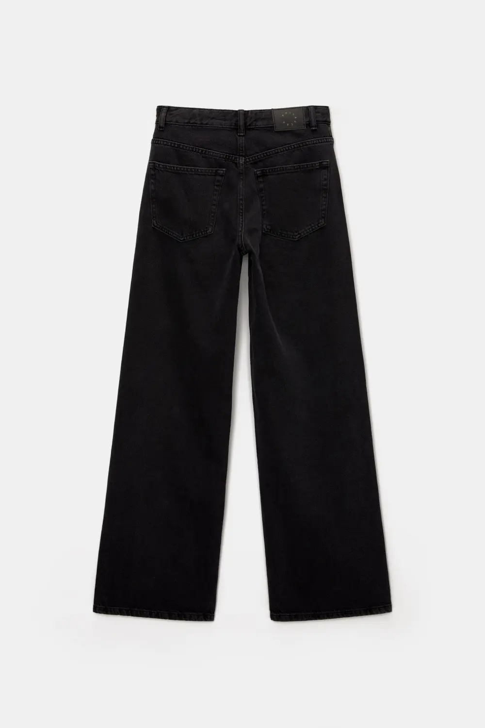 Jeans wide leg tiro alto