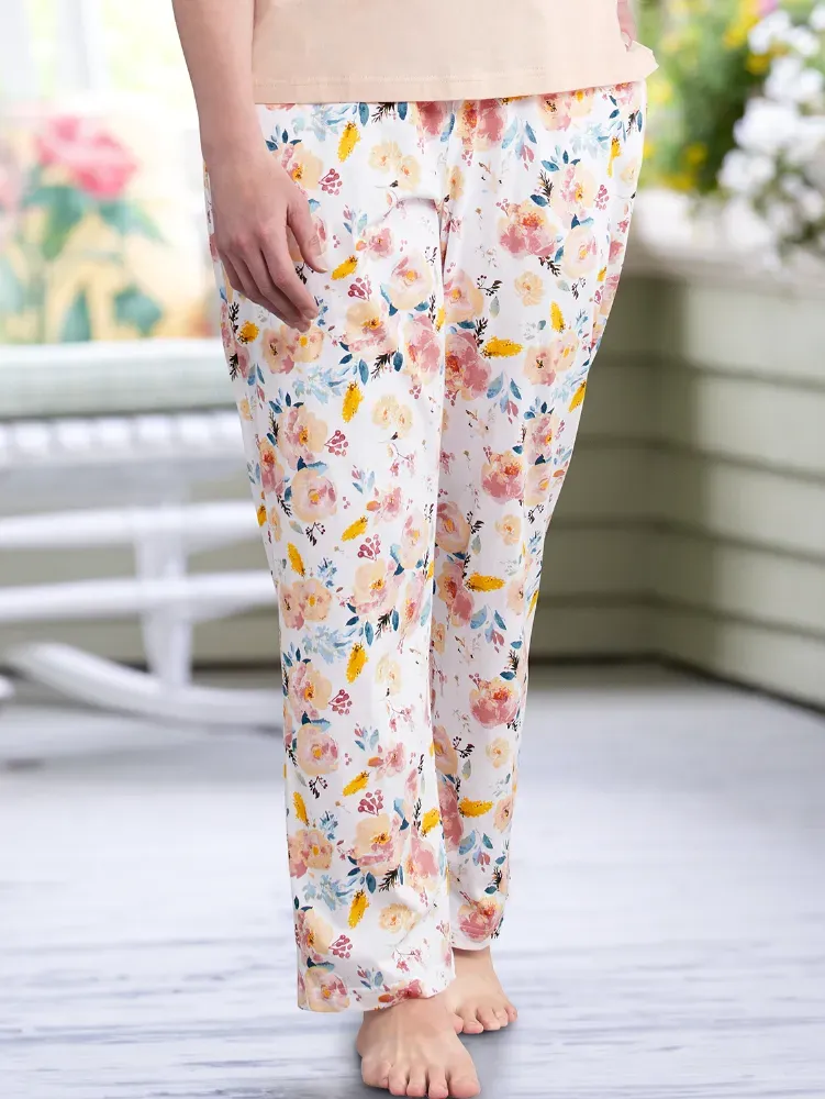 Women's Comfort Knit Print Cotton Pajama Pants