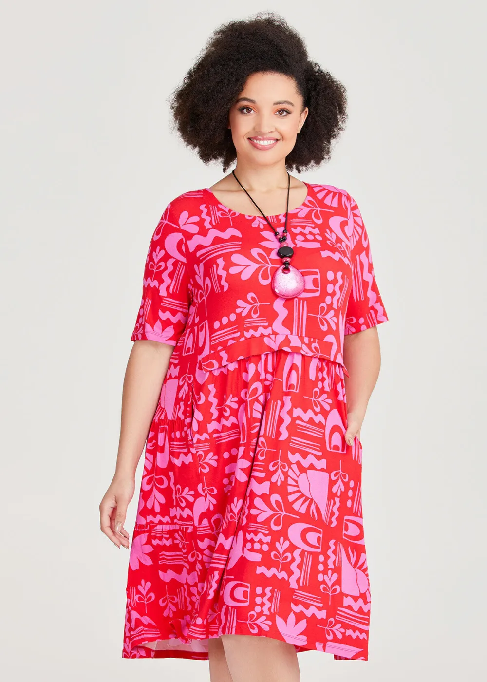 Natural Tango Tier Dress