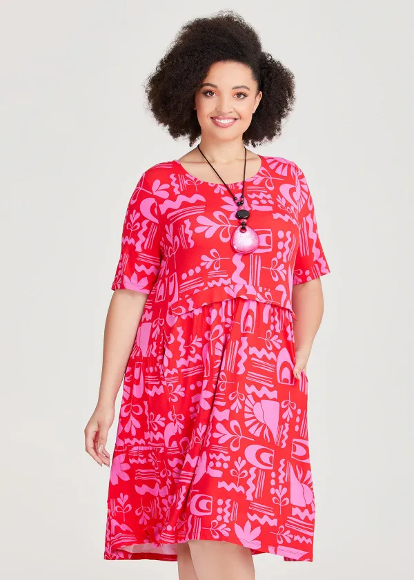 Natural Tango Tier Dress