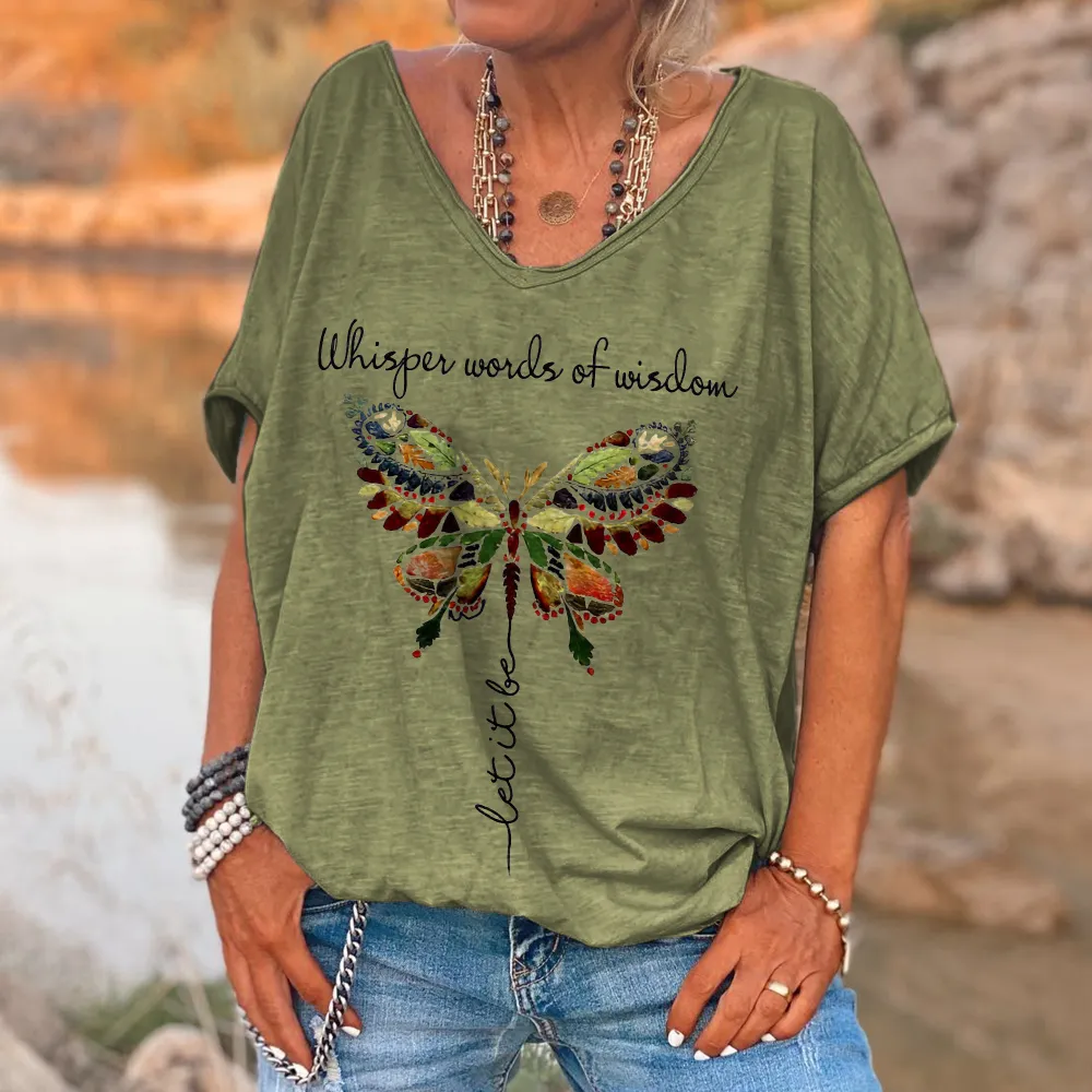 Custompupshirt Whisper Words Of Wisdom Butterfly Printed Graphic Tees