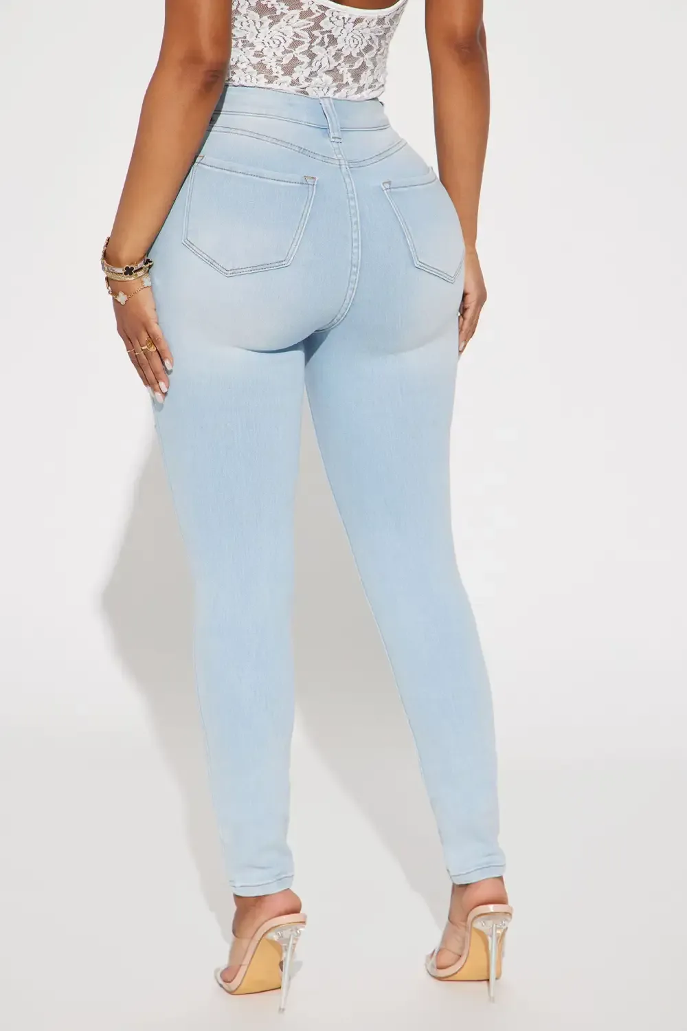 Fantasea Nights High Rise Jeans - Light Blue