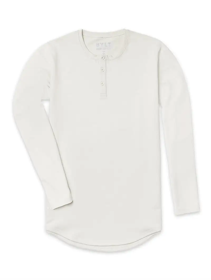 Henley Drop-Cut Long Sleeve: Lux