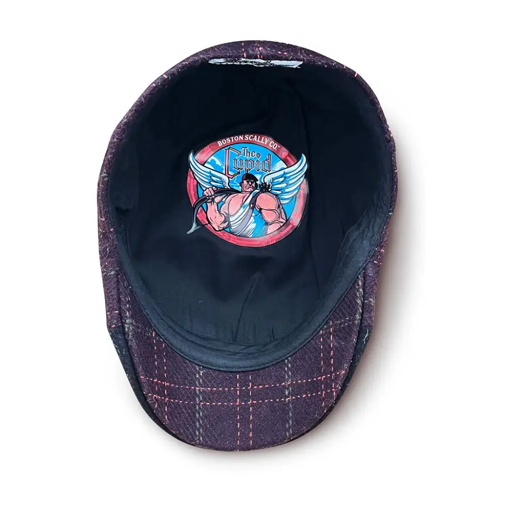 The Cupid Boston Scally Cap - Black & Valentine Plaid