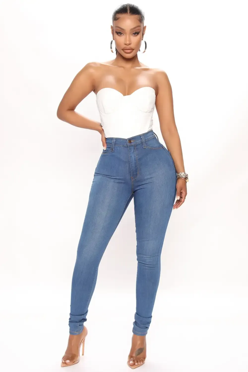 Classic Beauty Booty Lifter Skinny Jeans - Medium Blue Wash
