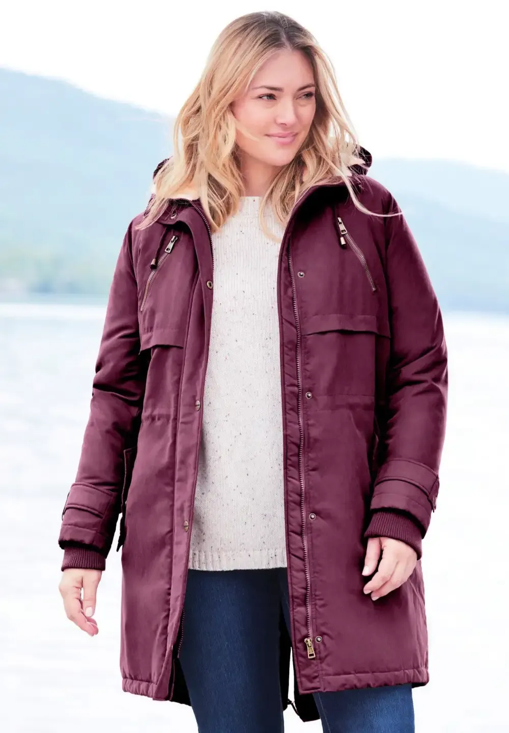 Twill Hooded Stadium Jacket